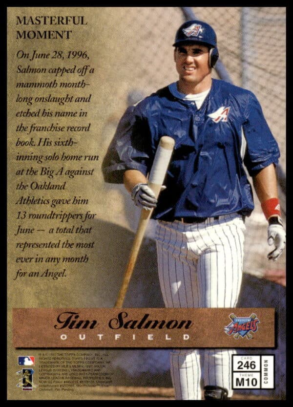 1997 Topps Finest Tim Salmon #246 (Back)