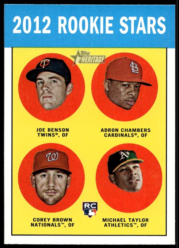 2012 Topps Heritage Joe Benson / Adron Chambers / Corey Brown / Michael Taylor #95 (Front)