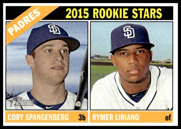 2015 Topps Heritage 2015 Rookie Stars (Cory Spangenberg / Rymer Liriano) #49 (Front)