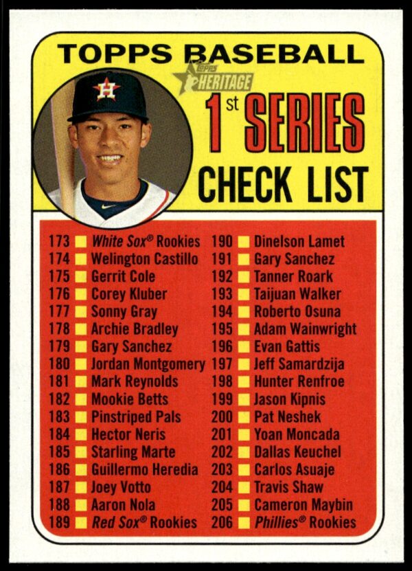 2018 Topps Heritage 1st Series Check List 173-258 (Carlos Correa) #214 (Front)