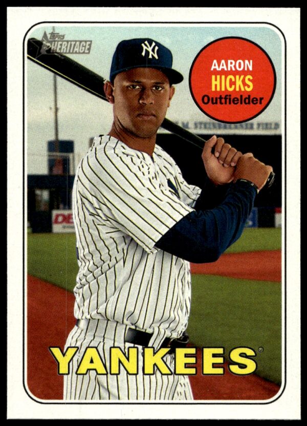 2018 Topps Heritage Aaron Hicks #138 (Front)