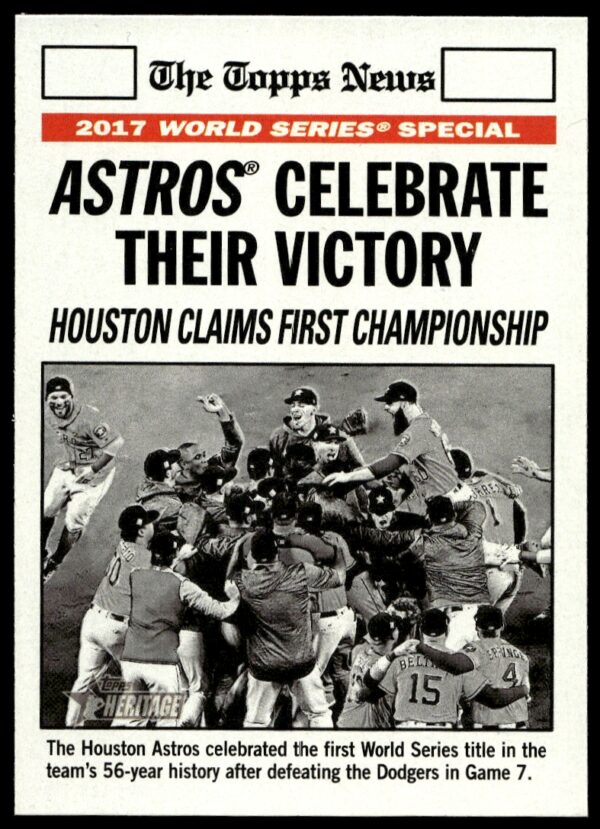 2018 Topps Heritage Astros Celebrate Their Victory #169 (Front)