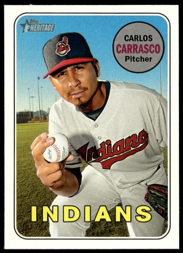 2018 Topps Heritage Carlos Carrasco #220 (Front)