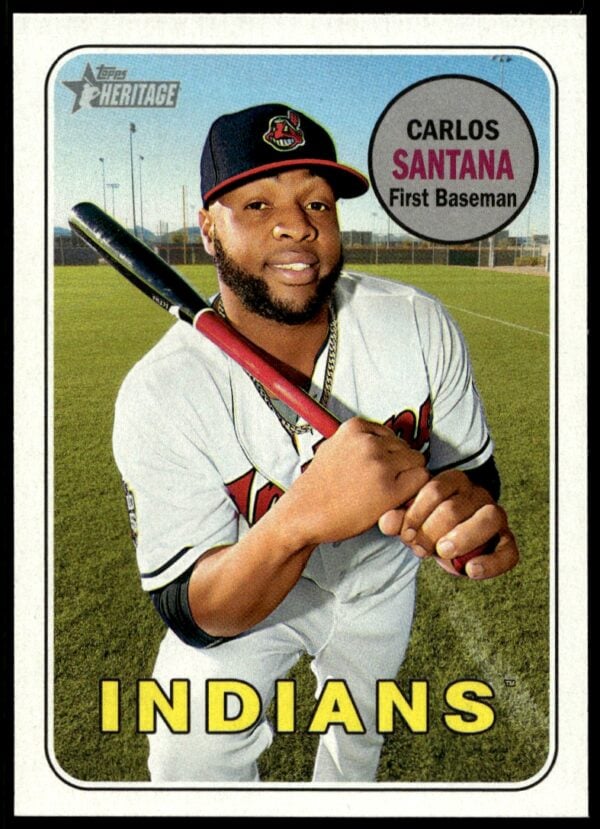 2018 Topps Heritage Carlos Santana #340 (Front)