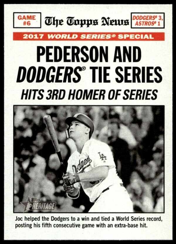 2018 Topps Heritage Pederson and Dodgers Tie Series (Joc Pederson) #167 (Front)