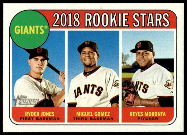 2018 Topps Heritage Ryder Jones / Reyes Moronta / Miguel Gomez #16 (Front)