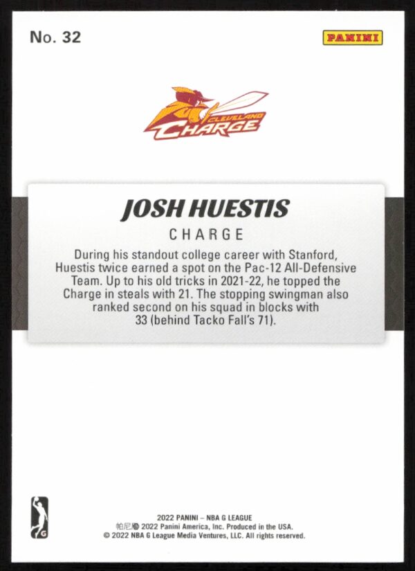 2021-22 Panini NBA G League Josh Huestis #32 (Back)