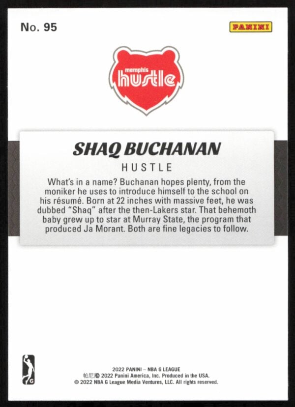 2021-22 Panini NBA G League Shaq Buchanan #95 (Back)