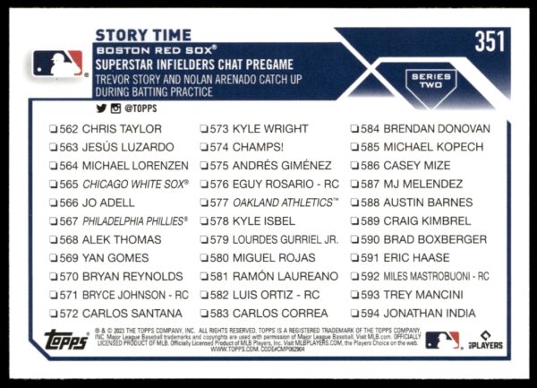 2023 Topps Series 2 Story Time #351 (Back)