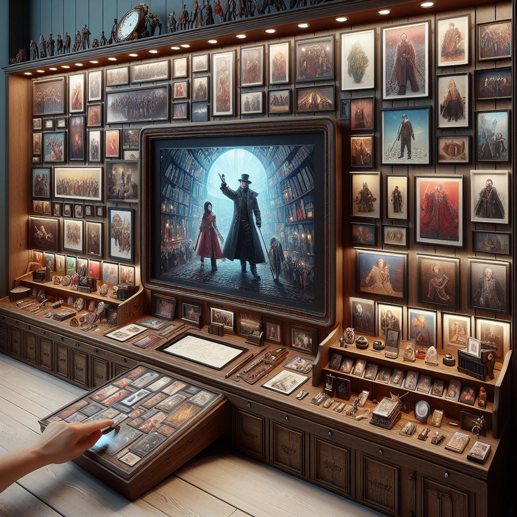 Wizard-themed workspace with magical artifacts and modern technology.