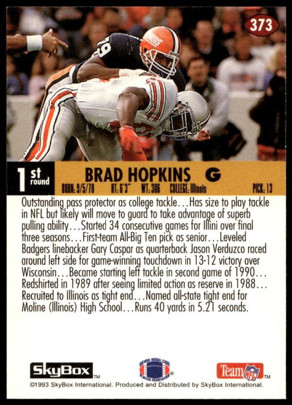 1993 SkyBox Impact Brad Hopkins #373 (Back)