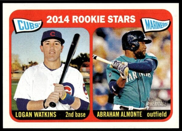 2014 Topps Heritage Abraham Almonte / Logan Watkins #166 (Front)