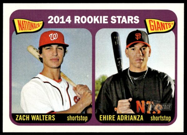 2014 Topps Heritage Ehire Adrianza / Zach Walters #24 (Front)