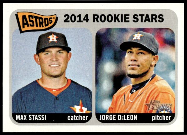 2014 Topps Heritage Jorge DeLeon / Max Stassi #409 (Front)