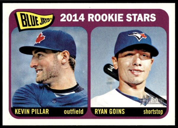 2014 Topps Heritage Kevin Pillar / Ryan Goins #421 (Front)