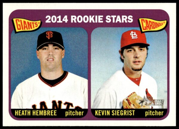 2014 Topps Heritage Kevin Siegrist / Heath Hembree #282 (Front)