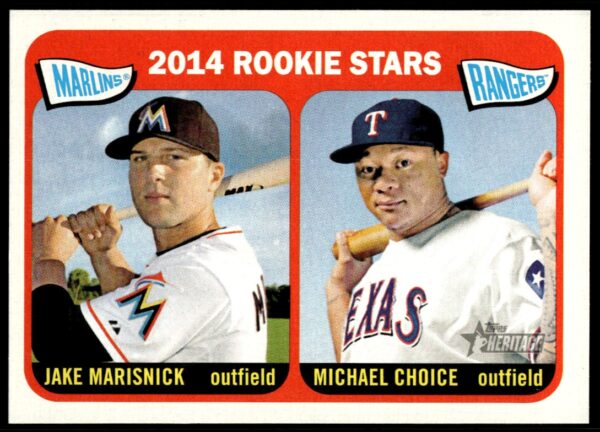 2014 Topps Heritage Michael Choice / Jake Marisnick #361 (Front)