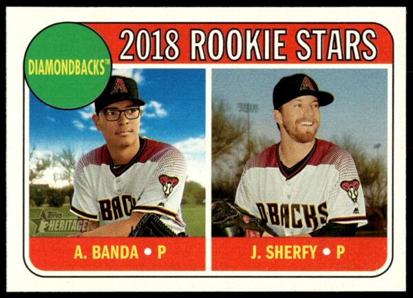 2018 Topps Heritage Diamondbacks 2018 Rookie Stars (Anthony Banda / Jimmie Sherfy) #79 (Front)