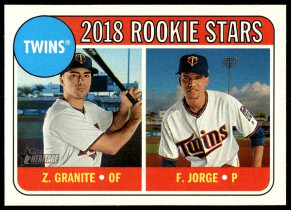 2018 Topps Heritage Twins 2018 Rookie Stars (Felix Jorge / Zack Granite) #99 (Front)