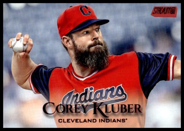 2019 Topps Stadium Club Corey Kluber Red Foil #92 (Front)