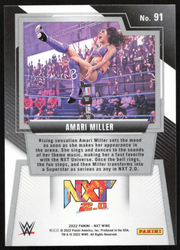 2022 Panini NXT 2.0 WWE Amari Miller   #91   (Back)