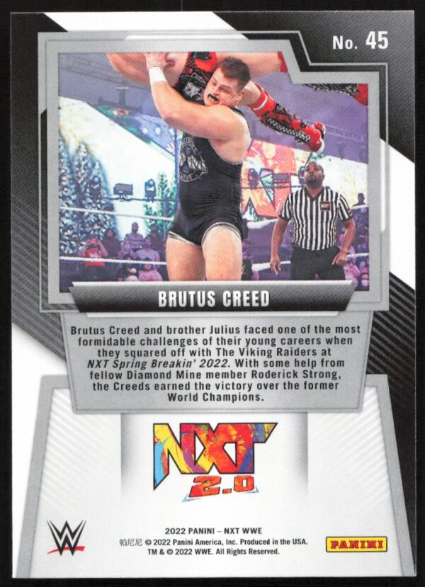 2022 Panini NXT 2.0 WWE Brutus Creed #45 (Back)