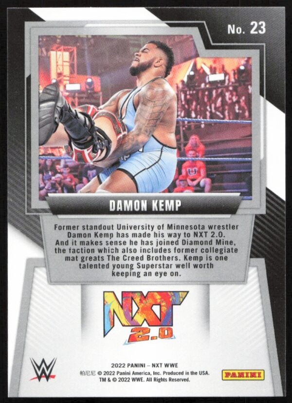 2022 Panini NXT 2.0 WWE Damon Kemp #23 (Back)