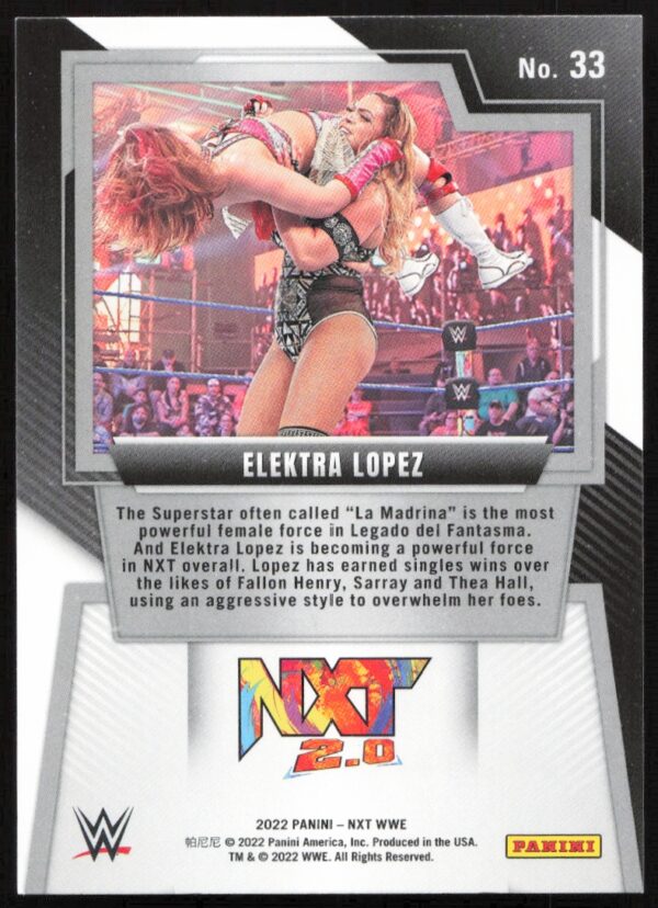 2022 Panini NXT 2.0 WWE Elektra Lopez   #33   (Back)