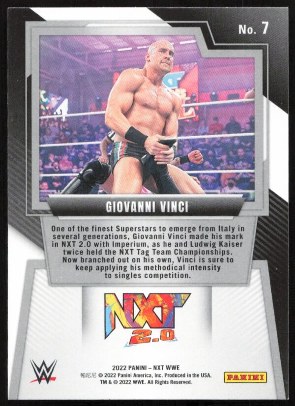 2022 Panini NXT 2.0 WWE Giovanni Vinci #7 (Back)