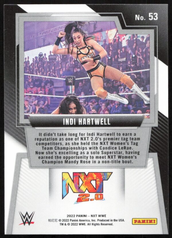 2022 Panini NXT 2.0 WWE Indi Hartwell #53 (Back)