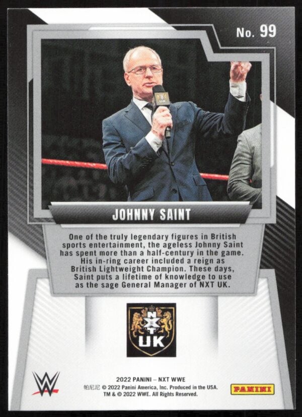 2022 Panini NXT 2.0 WWE Johnny Saint #99 (Back)