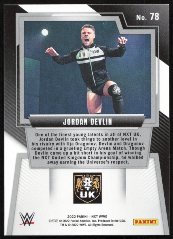 2022 Panini NXT 2.0 WWE Jordan Devlin #78 (Back)