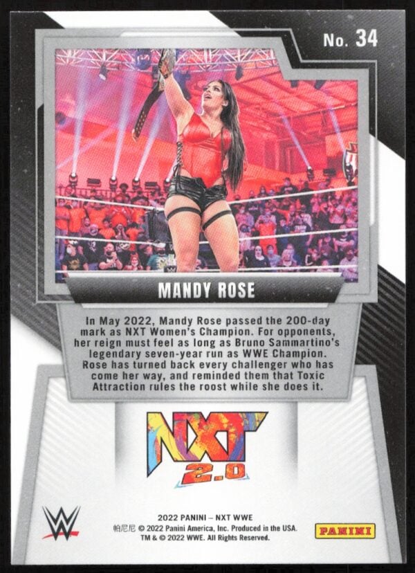 2022 Panini NXT 2.0 WWE Mandy Rose #34 (Back)