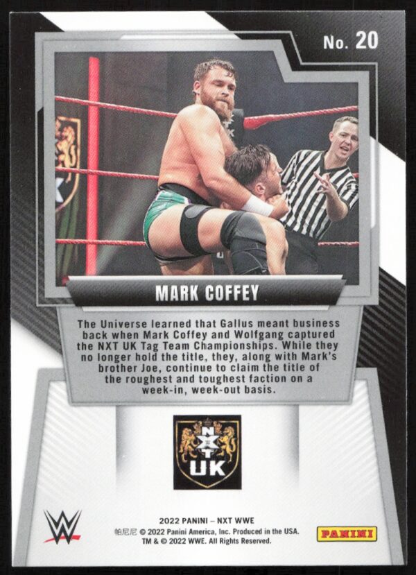 2022 Panini NXT 2.0 WWE Mark Coffey #20 (Back)