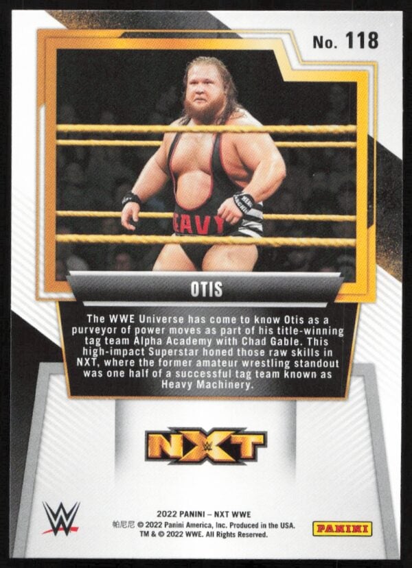 2022 Panini NXT 2.0 WWE Otis #118 (Back)