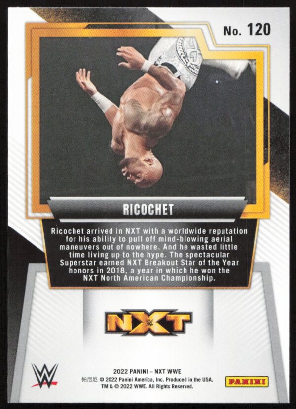 2022 Panini NXT 2.0 WWE Ricochet #120 (Back)