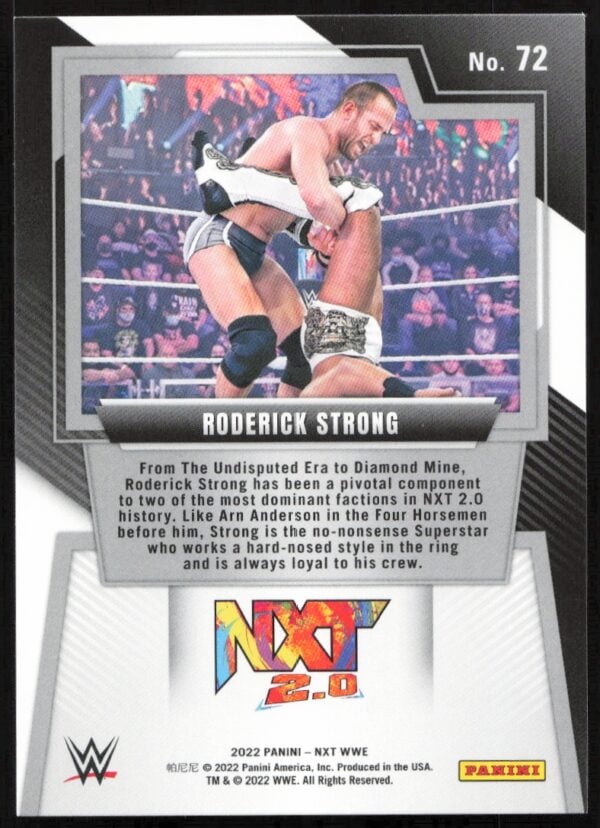 2022 Panini NXT 2.0 WWE Roderick Strong #72 (Back)