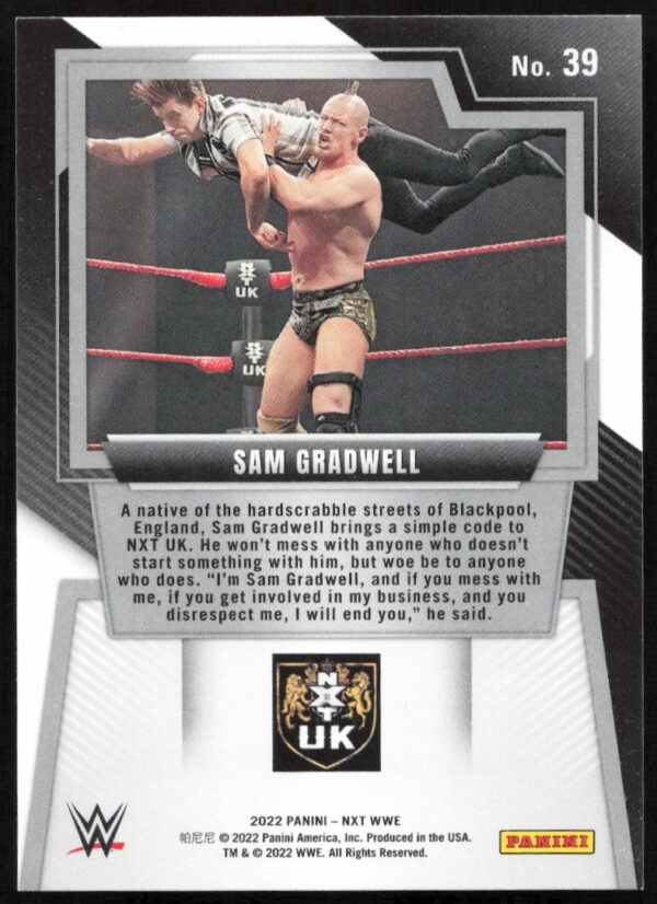 2022 Panini NXT 2.0 WWE Sam Gradwell #39 (Back)