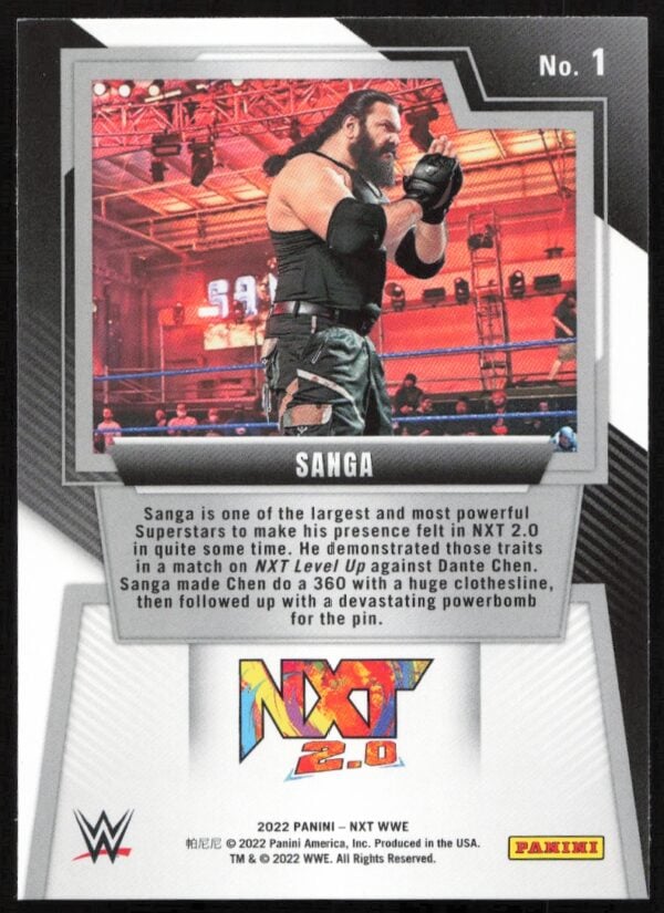 2022 Panini NXT 2.0 WWE Sanga #1 (Back)