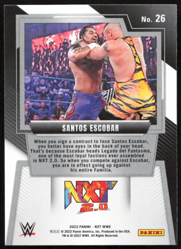 2022 Panini NXT 2.0 WWE Santos Escobar #26 (Back)