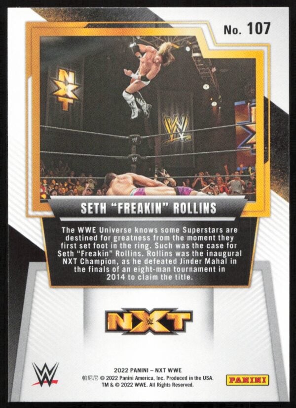 2022 Panini NXT 2.0 WWE Seth “Freakin” Rollins #107 (Back)