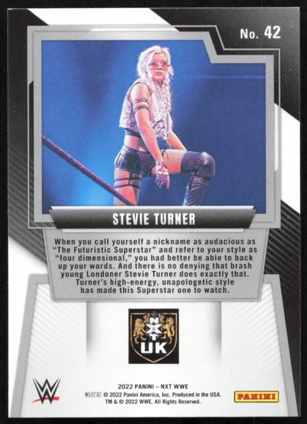 2022 Panini NXT 2.0 WWE Stevie Turner #42 (Back)