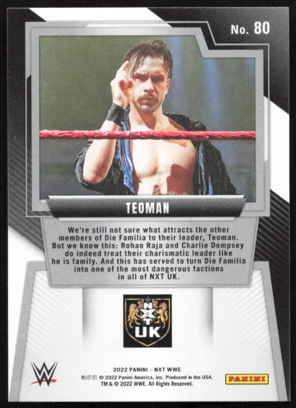 2022 Panini NXT 2.0 WWE Teoman #80 (Back)