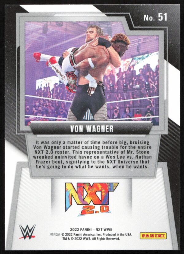 2022 Panini NXT 2.0 WWE Von Wagner   #51   (Back)