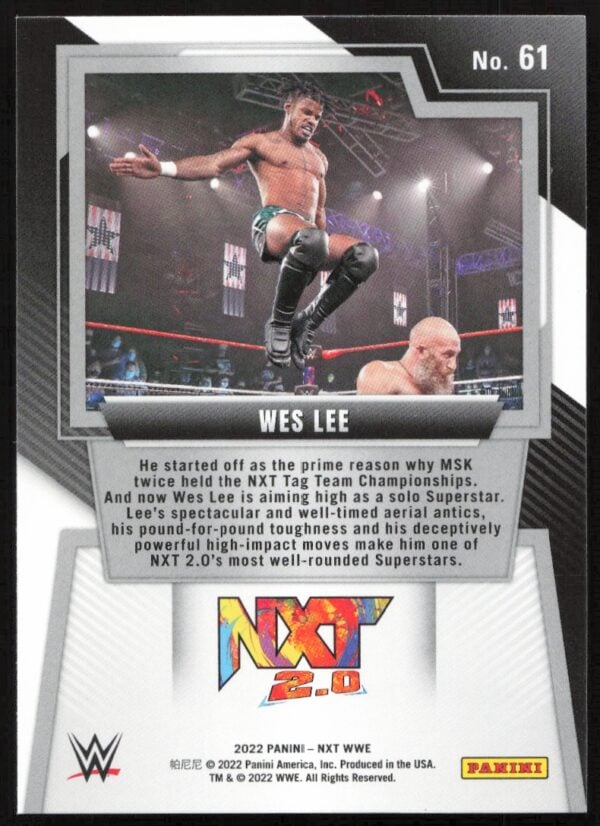 2022 Panini NXT 2.0 WWE Wes Lee #61 (Back)