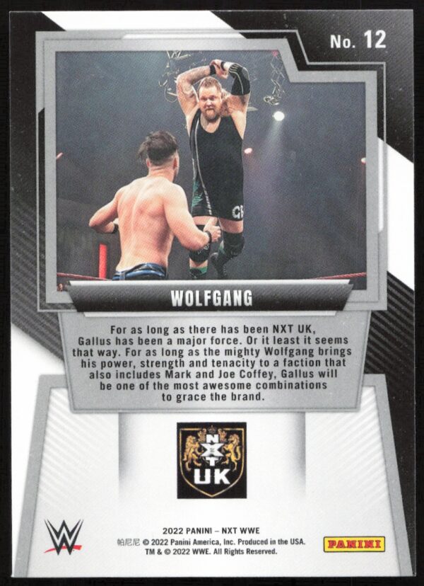 2022 Panini NXT 2.0 WWE Wolfgang #12 (Back)