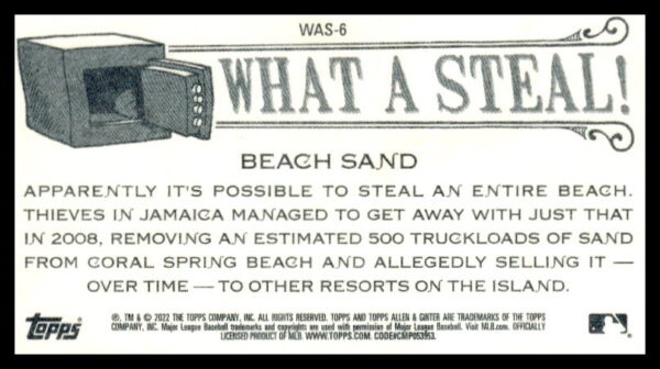 2022 Topps Allen & Ginter Beach Sand What A Steal! Mini #WAS-6 (Back)