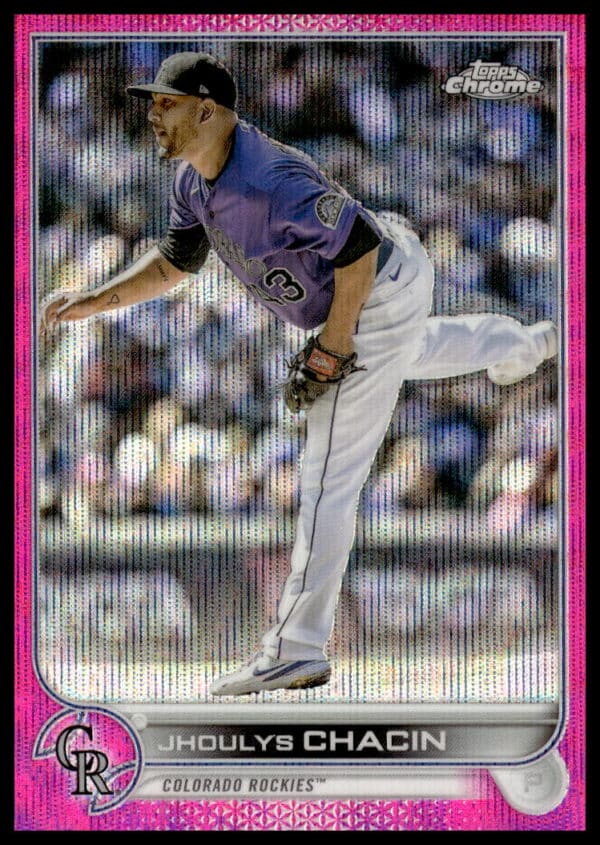 2022 Topps Chrome Update Jhoulys Chacin Pink Wave Refractor #USC96 (Front)