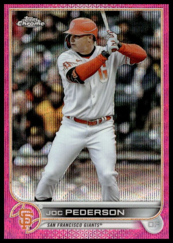 2022 Topps Chrome Update Joc Pederson Pink Wave Refractor #USC5 (Front)