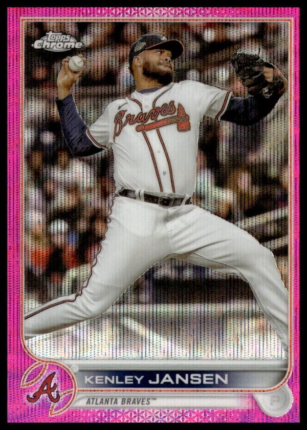 2022 Topps Chrome Update Kenley Jansen Pink Wave Refractor #USC166 (Front)